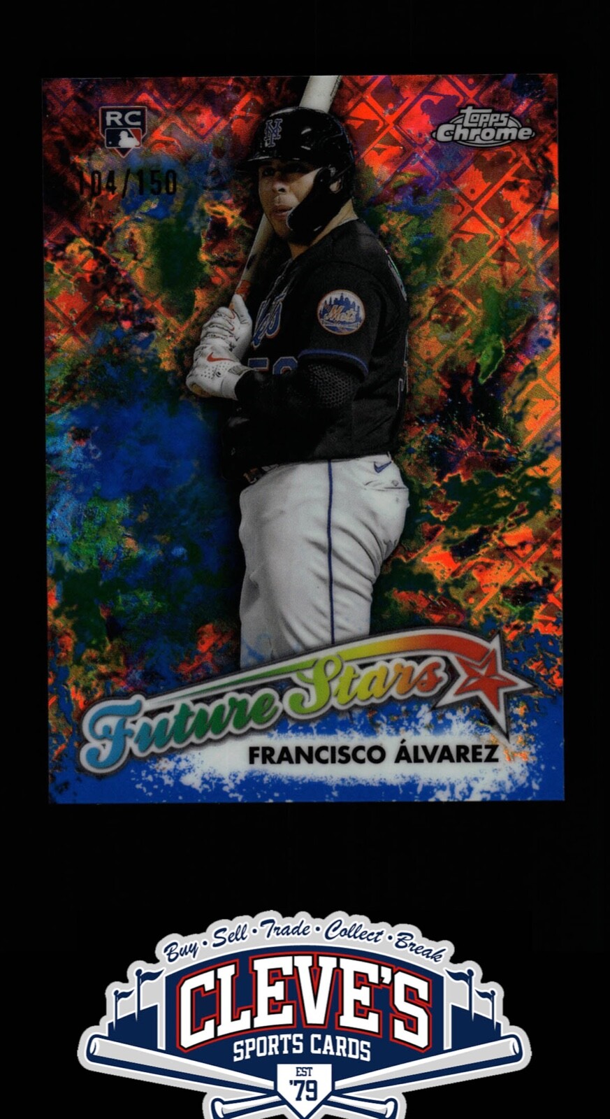 2023 TOPPS CHROME LOGOFRACTOR FRANCISCO ALVAREZ RC 104/150 BLUE REFRACTOR METS