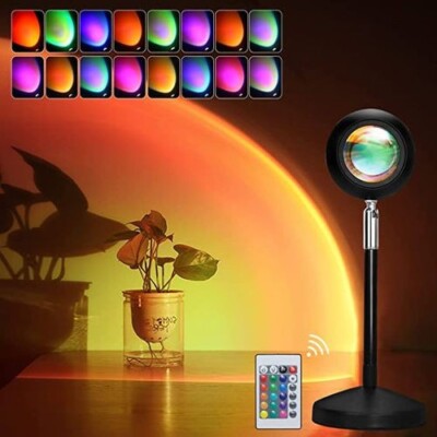 Romantic Sunset Lamp USB Led Decor Atmosphere Light Projector 16Colors