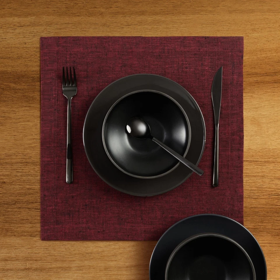 Solino Home 100% Pure Linen Table Placemats 14 x 19" for Fall Dining - Athena - Image 2 of 3