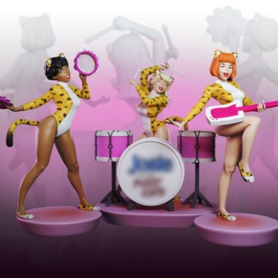 Josie and the Pussycats Figure Unpainted Resin Model Kit 1:24 Model Kit A454