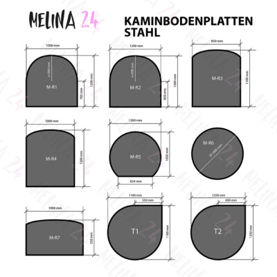 Kamin Stahl Bodenplatte schwarz Vorlegeplatte Kaminplatte Funkenschutz schwarz