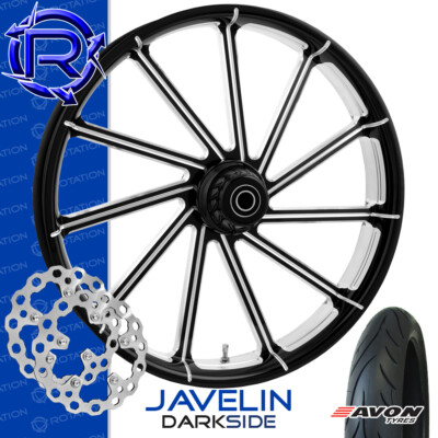 Rotation Javelin Darkside Custom Motorcycle Wheel Package Harley Touring 23''