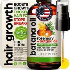 Natural Rosemary Batana Oil Hair Serum Jamaican Black Castor Oil Q10 2 fl oz