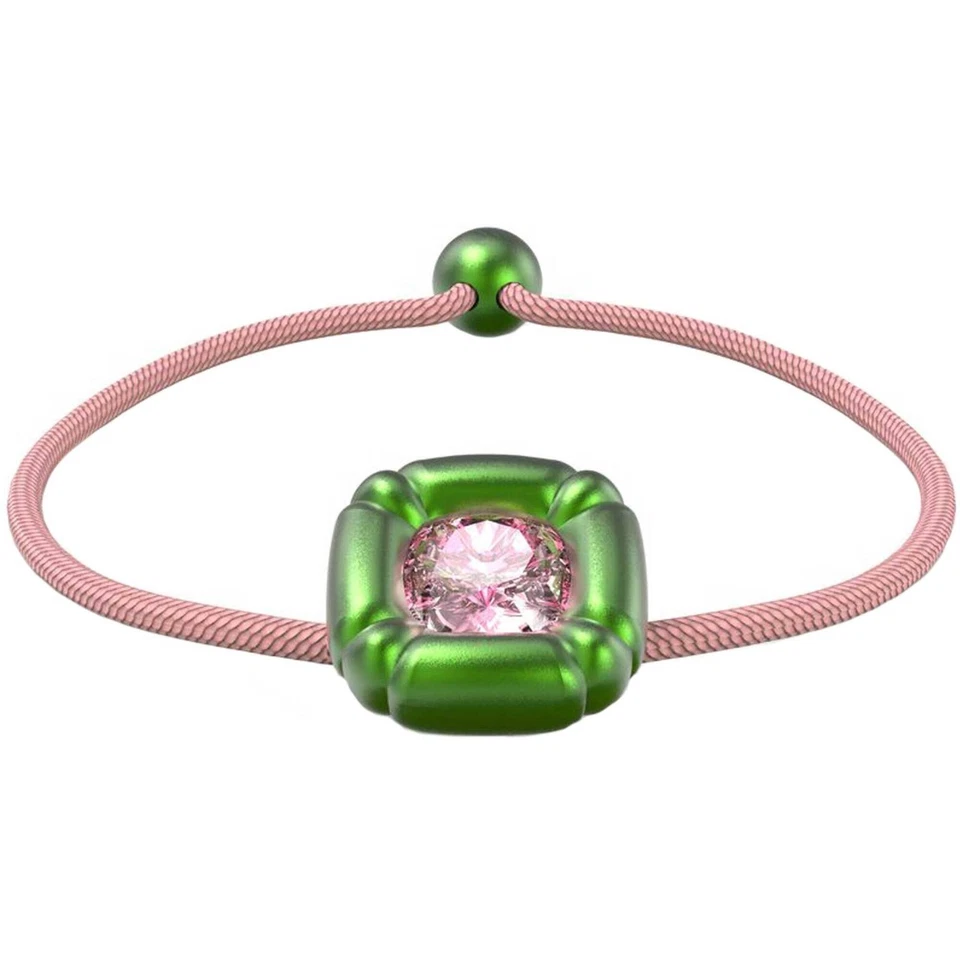 Swarovski Women's Bracelet Dulcis Green and Pink Cushion Cut Crystals 5613643