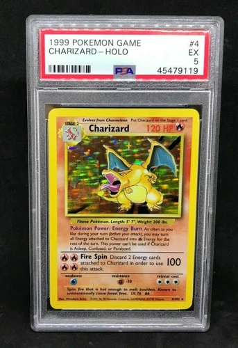 1999 Pokemon Base Set Charizard 4/102 Holo Foil Rare PSA 5 WOTC Vintage
