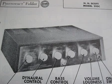 H.H. SCOTT 210-C AMPLIFIER EQUALIZER PHOTOFACT 
