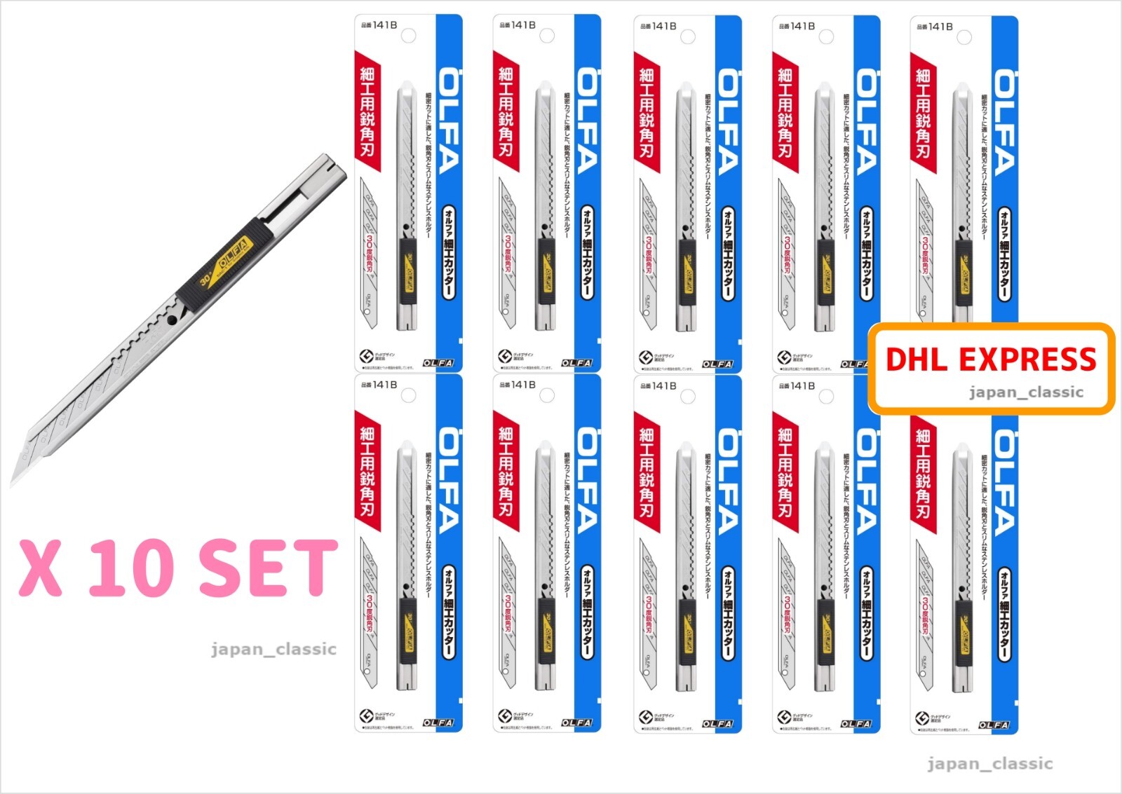 OLFA JAPAN 141B GRAPHICS DESIGN CRAFT ART 9mm FROM JAPAN X 10 SET