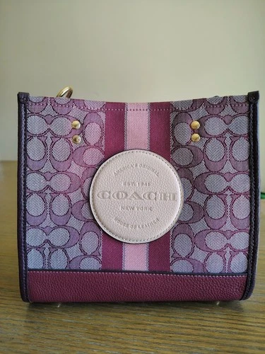 Coach Dempsey Signature Jacquard Women's Tote Bag - Silver/Marble Blue Multi C8417