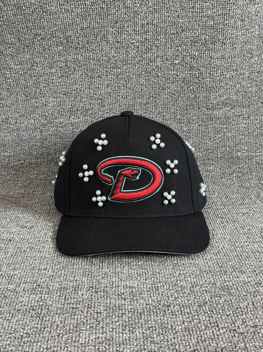 Mitchell & Ness Diamondbacks Snapback Hat Black Curved Brim MLB