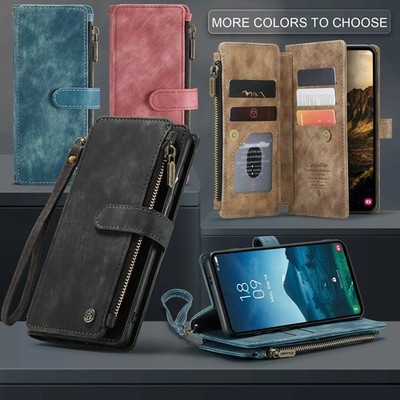 Case for Samsung Galaxy mobile phone, wallet with card slot, zipper, 2-in-1 wall