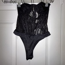 New, Princess Polly Rafferty Strapless Corset Hook Closure Lace Bodysuit Size 8