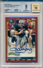 HOWIE LONG 2000 Topps HALL OF FAME Autographs BGS 9 AUTO 10 None Graded Higher