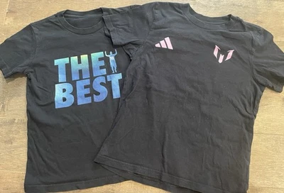 Lot Of 2: Messi Soccer T-shirts, Youth Small, Black - Image 1 of 4