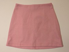 🩷 Primark Pink Fleece Mini Skirt UK 10 A-Line Back Zip Y2K Cute 🩷