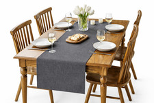 Gray Linen Table Runner 13x72
