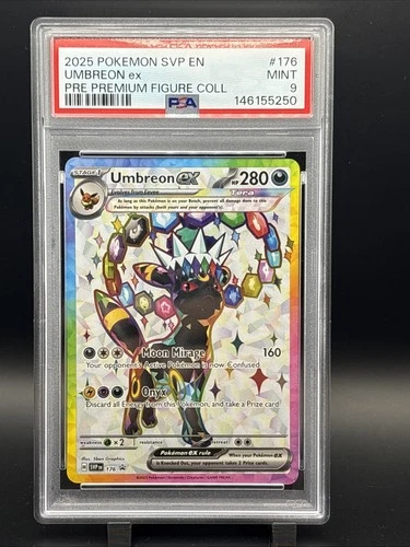 2025 Pokemon UMBREON ex #176 Promo Prismatic Premium Figure Collection PSA 9 !