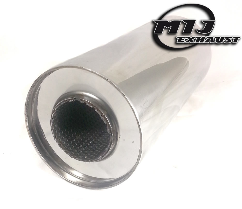Vibrant Ultra Quiet Resonator Exhaust Muffler Resonator 2.25" In/Out 23" L Universal Silencer Stainless Steel | Beauty Queen Skin And Body Salon 2 In Inlet Muffler - Foto 3