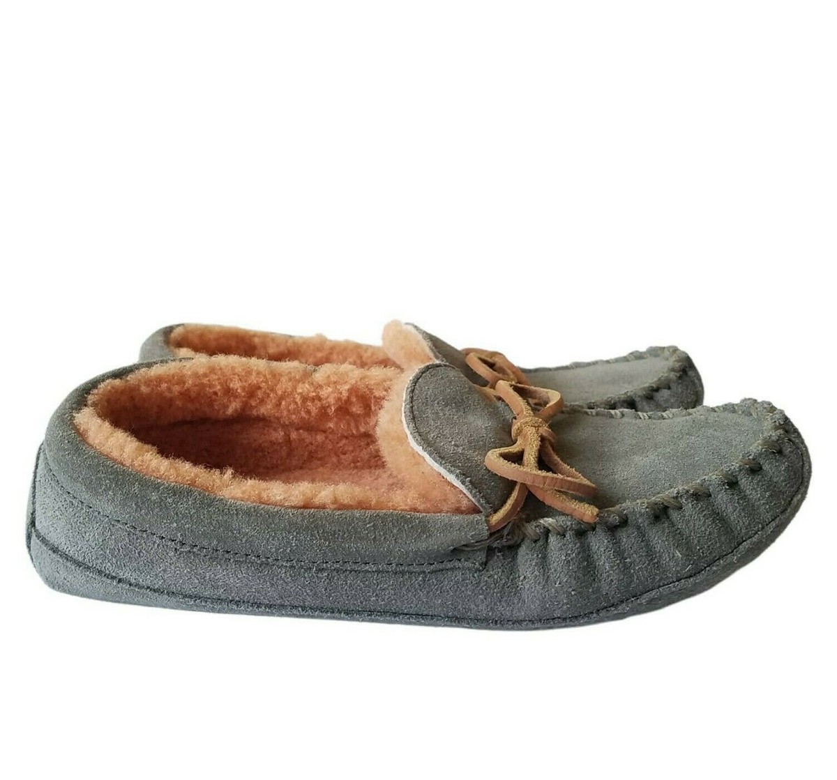L.L. Bean Kids 5 Wicked Good Slippers Moccasin Suede 