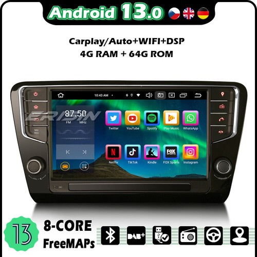 9"Carplay Android 13 DAB+DVD Radio Autoradio Navi Bluetooth SKODA Octavia MK III - Bild 18 von 20