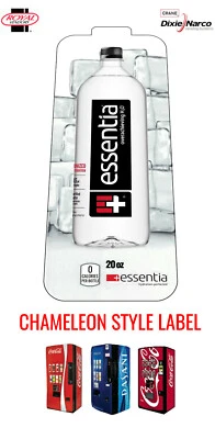 Royal Vendors Chameleon CUSTOM "Essentia Water" 20 oz Bottle Vend Label