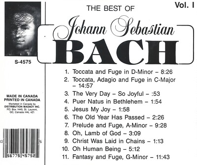 The Best of Johann Sebastian Bach Vol. I & II (Cd) [2 Disc Set] | eBay
