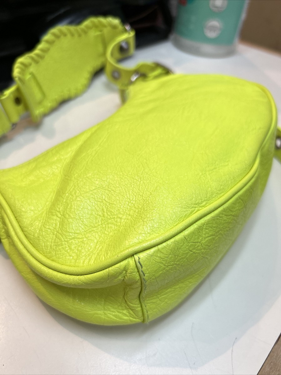 Balenciaga Le Cagole XS Neon Yellow Leather Shoulder Bag | eBay