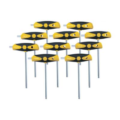 Wiha Tools 54097 10-Piece Soft Grip Dual Drive T-Handle Set - Inch