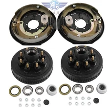 8 on 6.5" Trailer Hub Drum Kits with 12"x2" Electric Brakes for 7000lb 12x2 Axle