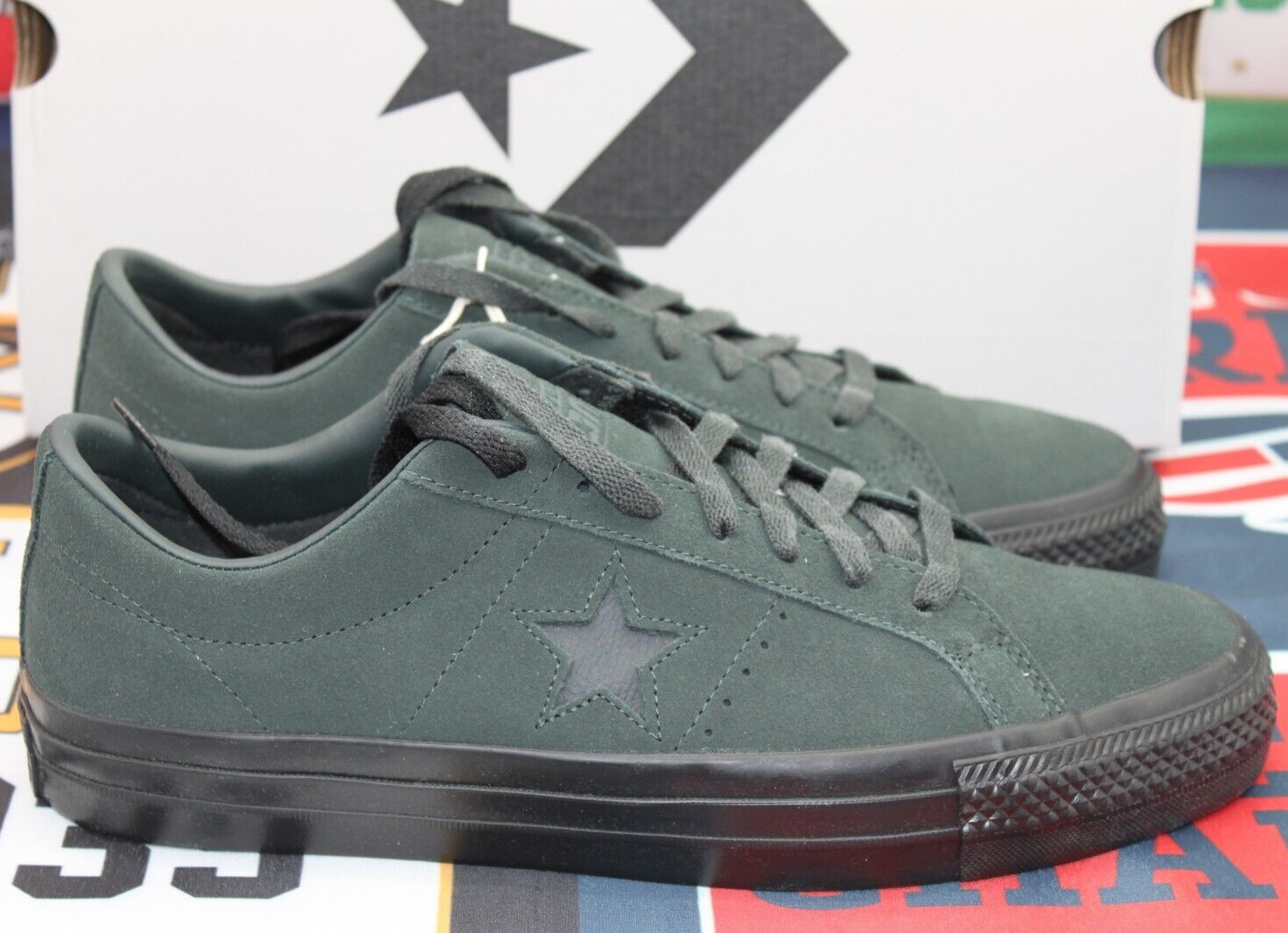 Size 11 Men's Converse One Star Pro Classic Suede Shoes Secret Pines