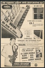 1954 Les Brown Johnny Mercer photo Coral Records vintage trade print ad