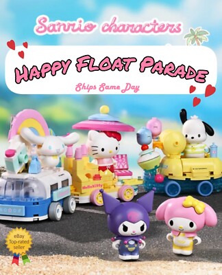   Official Sanrio Characters Parade Floats Train Building Block Sets DIY Toy NEW