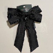Black 8  Fabric Hair Bow. New