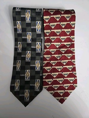 Cape Cod, Billy Blass Mens Ties Neckties Geometric Theme 100% SILK (2 Pieces)