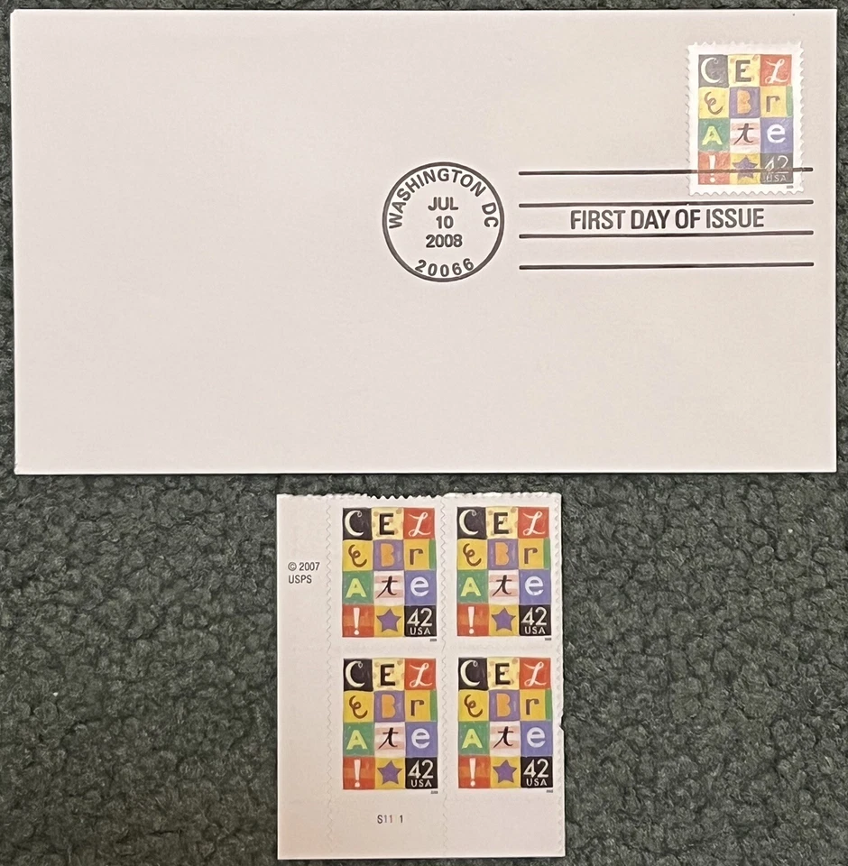 ¡Celebra! - Scott 4196 4335 4407 EE. UU. - 3 FDC de primer día ¡más 12 sellos! Foto 2 de 3