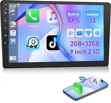 2+32GB 9" Android 13 Double 2Din Car Stereo Carplay GPS Navi WiFi BT RDS Radio