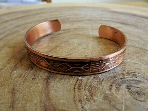 Pure Copper Bracelet Arthritis Therapy Healing Adjustable - Native American - Picture 9 of 9