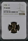 1958 Proof Lincoln Wheat Cent NGC PF 68 RD BEAUTIFUL