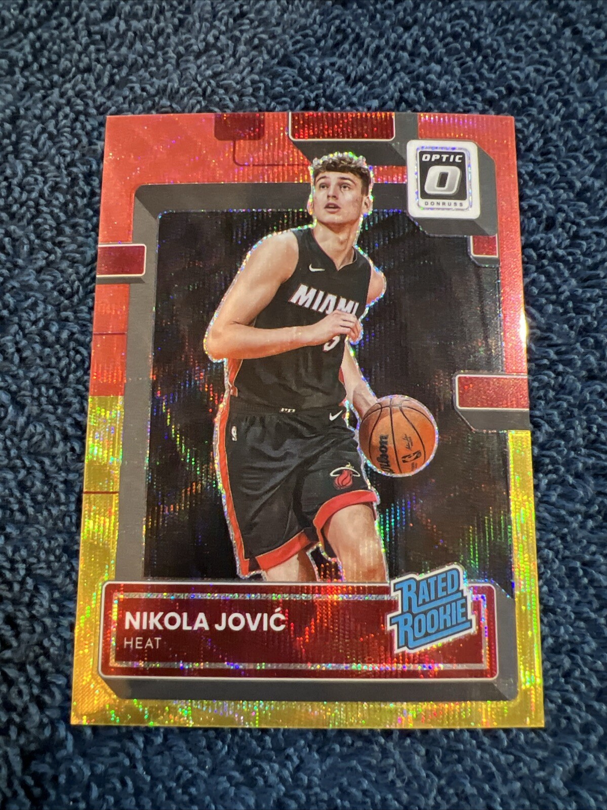2022-23 Donruss Optic #224 Nikola Jovic Asia Rated Rookie Red/Gold Wave #82/99