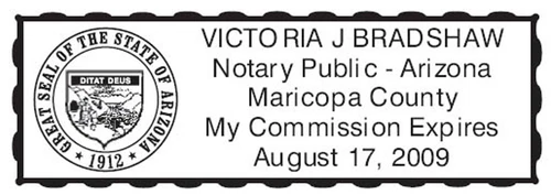 Arizona NEW Pre-Inked OFFICIAL NOTARY SEAL RUBBER STAMP Office use Cosco P40