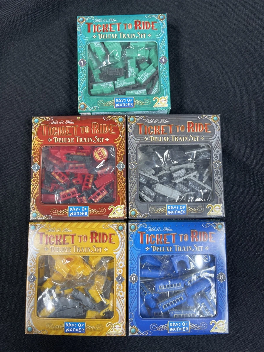 Days Of Wonders - Set Treno Deluxe Rosso Per Gli Avventurieri Della Ferrovia | 20° Anniversario | Accessori Gioco Da Tavolo