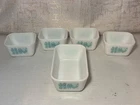 Pyrex Turquoise Refrigerator Dish Set Amish Butterprint 5pc 4-501 1-502 NO LIDS
