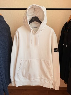 Stone island white hoodie + white Shadow patch Mens
