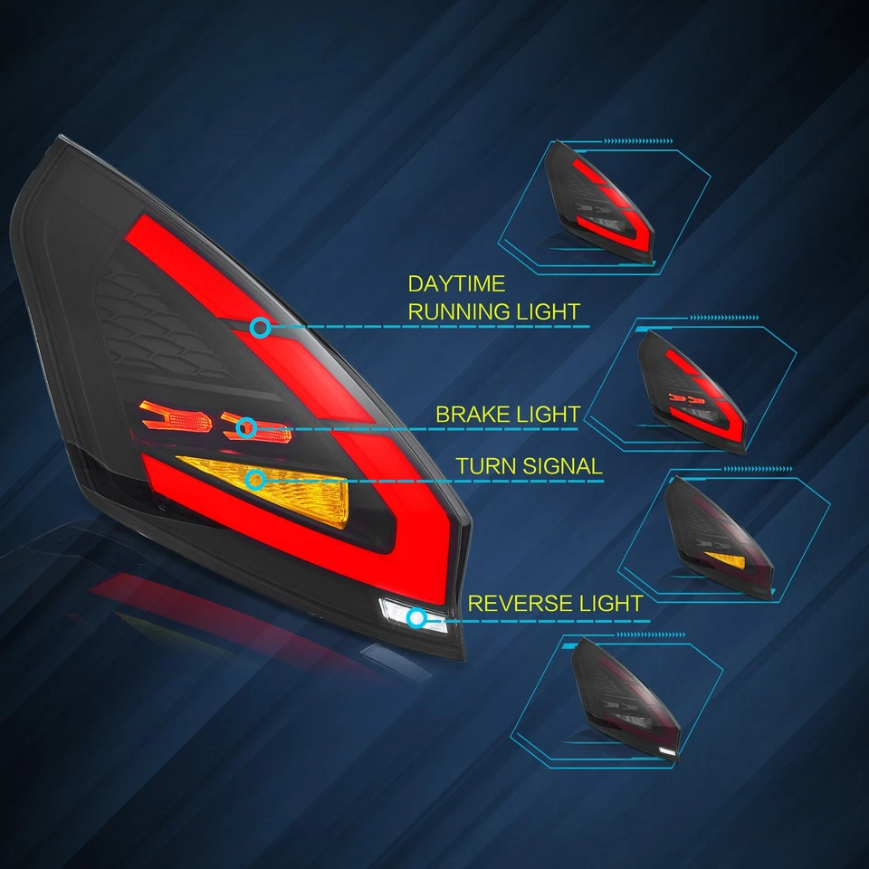 2*Luces traseras LED VLAND para Ford Fiesta 2008-19 hatchback con indicador secuencial Foto 2 de 4