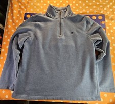 IZOD Men's Saltwater 1/4 Zip Sweater Blue Pullover Mens L