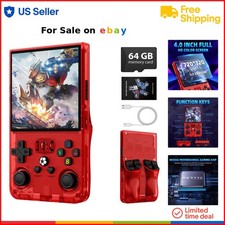 Retro Handheld Game Console Plastic 4 Inch IPS 64GB Portable for On-the-Go Ga...