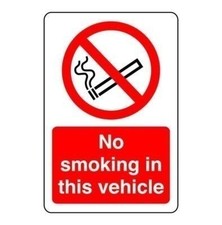 No smoking in this vehicle Sign PVC Sticker Dibond
