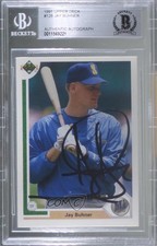 BAS 1991 Upper Deck Jay Buhner #128 BGS Authentic Auto 0o9