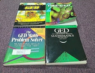 GED Mathematics Books & Pre Ged Math Book ( 4Books) Ships Immediately!
