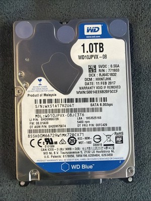 Western Digital WD Blue 1TB 2.5'' SATA III 5400RPM 8MB Laptop HDD WD10JPVX