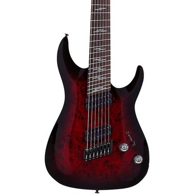 Schecter Guitar Research Omen Elite7 MS Electric Guitar Black Cherry Burst